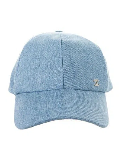 Pre-owned Chanel Denim Baseball Cap In Blue
