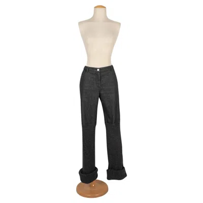 Pre-owned Chanel Denim Black Cotton Denim Trousers, 2003