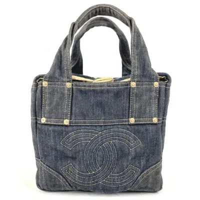 Pre-owned Chanel Denim Blue Denim Handbag Tote Bag ()
