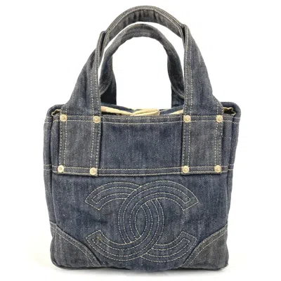 Pre-owned Chanel Denim Blue Denim Handbag Tote Bag ()