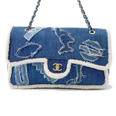 Pre-owned Chanel Denim Blue Denim Leather Shoulder Bag ()