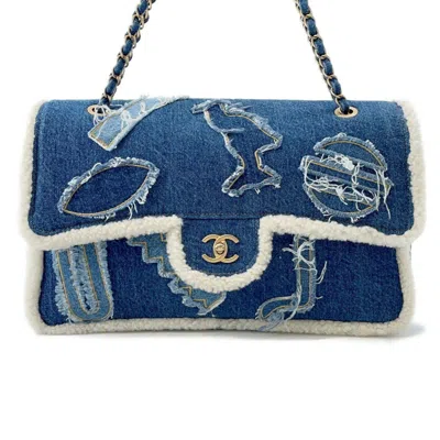 Pre-owned Chanel Denim Blue Denim Leather Shoulder Bag ()