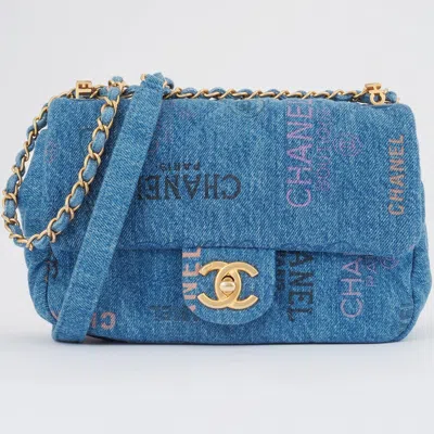 Pre-owned Chanel Denim Blue Multi-color Denim Shoulder Bag ()