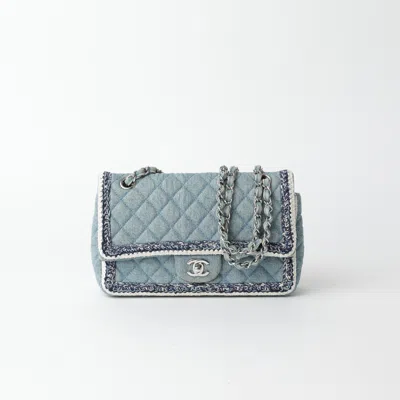 Pre-owned Chanel Denim Braided Classic Medium Flap Bag