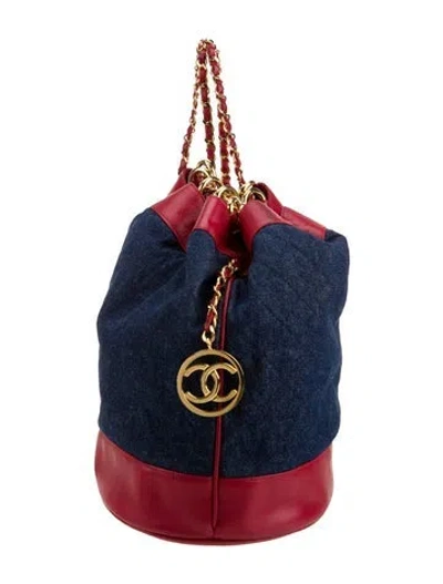 Pre-owned Chanel Denim Cc Backpack In Multi
