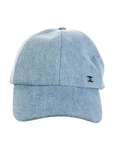 Pre-owned Chanel Denim Cc Baseball Cap In Blue