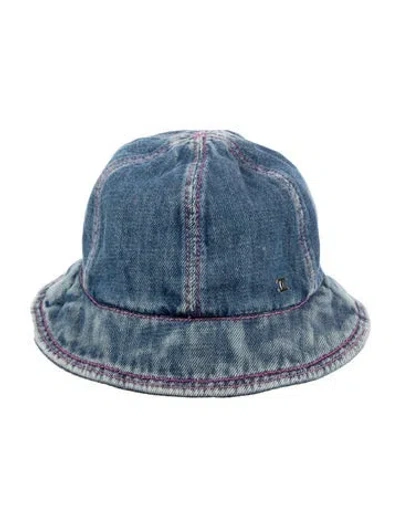 Pre-owned Chanel Denim Cc Bucket Hat In Blue