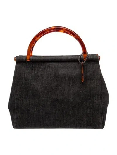 Pre-owned Chanel Denim Frame Bag In Black