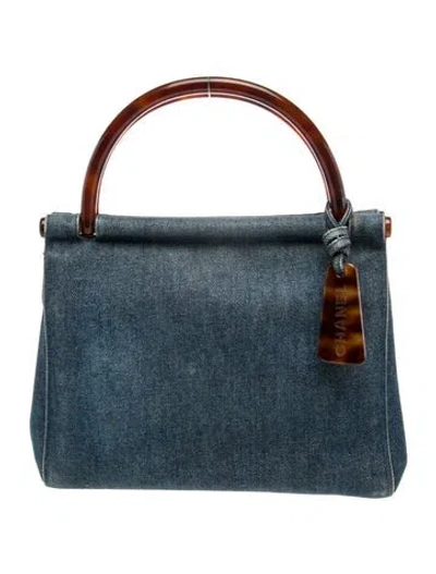 Pre-owned Chanel Denim Frame Bag In Blue
