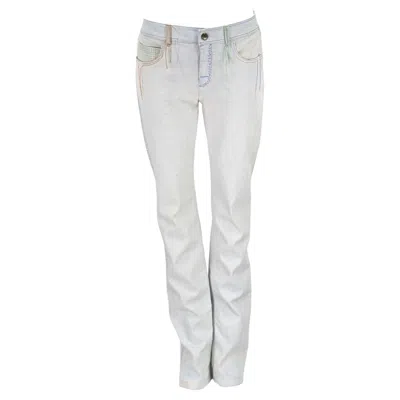 Pre-owned Chanel Denim Jeans Pants In Gray