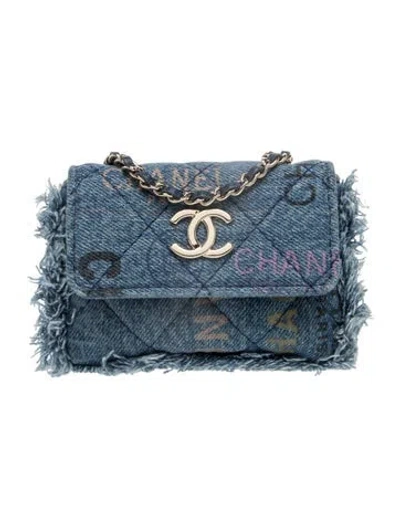 Pre-owned Chanel Denim Mood Belt Bag W/tags In Blue