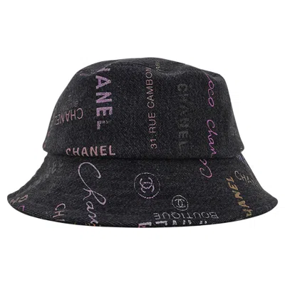 Pre-owned Chanel Denim Mood Cloche Bucket Hat Black M