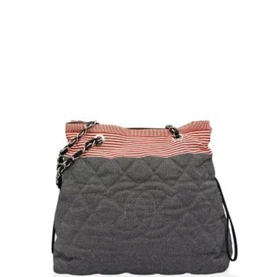 Pre-owned Chanel Denim Tote In Grey