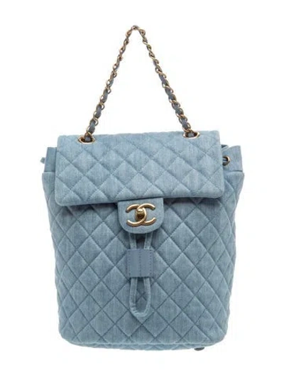 Pre-owned Chanel Denim Urban Spirit Backpack In Blue
