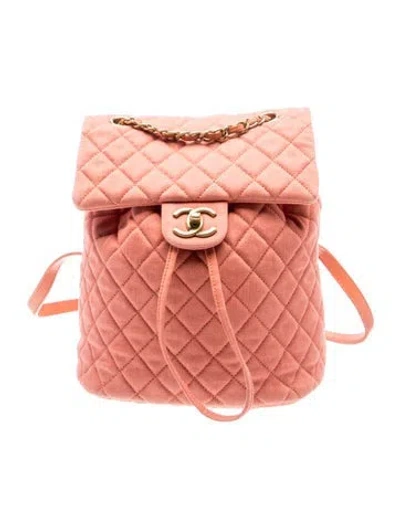 Pre-owned Chanel Denim Urban Spirit Backpack In Orange