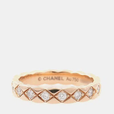 Pre-owned Chanel Diamond Coco Crush Ring (mini) Eu 47 In Gold
