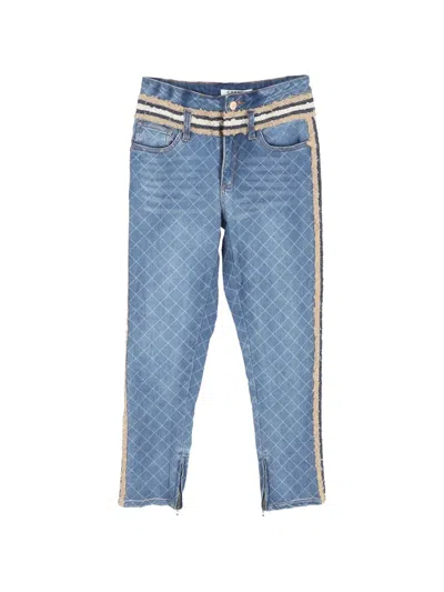 Pre-owned Chanel Diamond-pattern Jeans In Blue