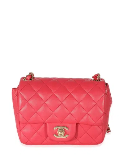 Pre-owned Chanel Diamond-quilted Square Flap Bag In Pink