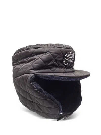 Pre-owned Chanel Diamond-quilted Trapper Hat In Black