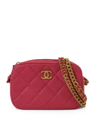 Pre-owned Chanel Diamond-quilted Cc Logo-detail Mini Bag In Pink