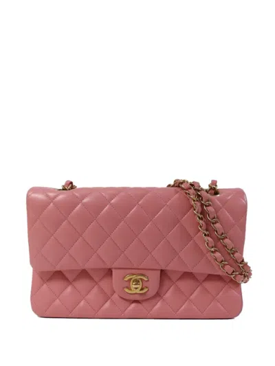 Pre-owned Chanel Diamond-quilted Cc Turn-lock Shoulder Bag In Pink