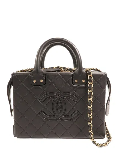 Pre-owned Chanel Diamond-quilted Tote Bag In Black
