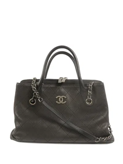 Pre-owned Chanel Diamond-quilting Tote Bag In Black