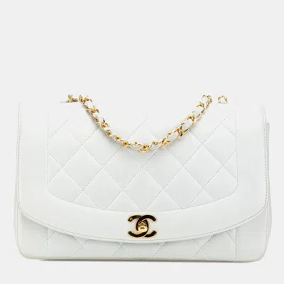 Pre-owned Chanel Diana Coco Mark Crossbody Chain Shoulder Bag In Light Blue Lambskin