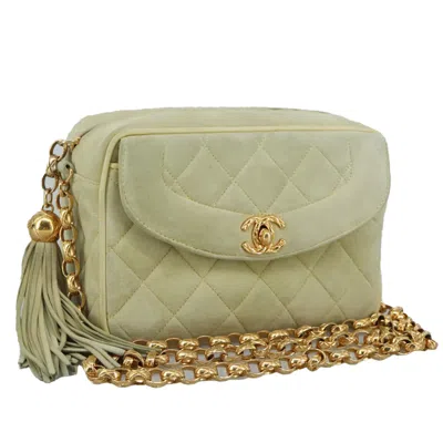 Pre-owned Chanel Diana Green Cotton Shoulder Bag ()