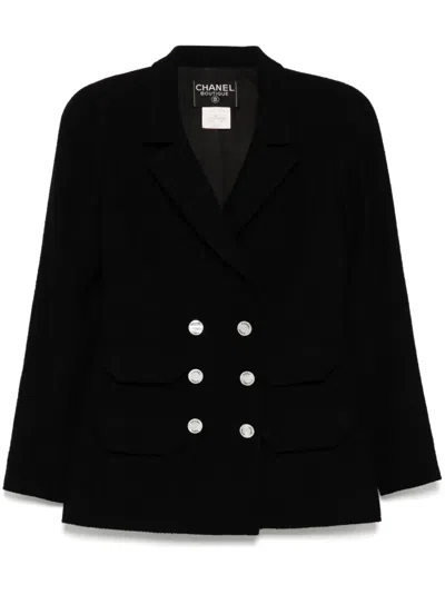 Pre-owned Chanel Double-breasted Blazer In Black