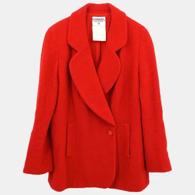 Pre-owned Chanel Double Breasted Jacket Red 94a #44