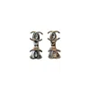 Chanel Double Cc Drop Earrings Silver