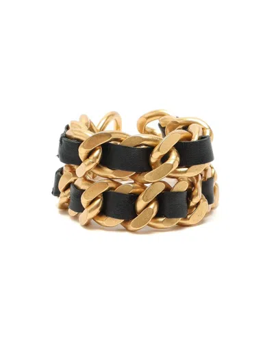 Chanel Double Chain Belt Bracelet In Black