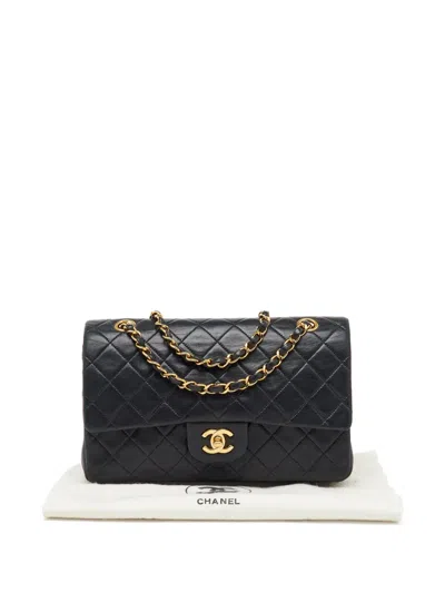 Pre-owned Chanel Double Flap Shoulder Bag In Black
