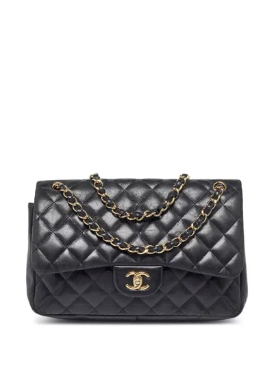 Pre-owned Chanel Double Flap Shoulder Bag In Black
