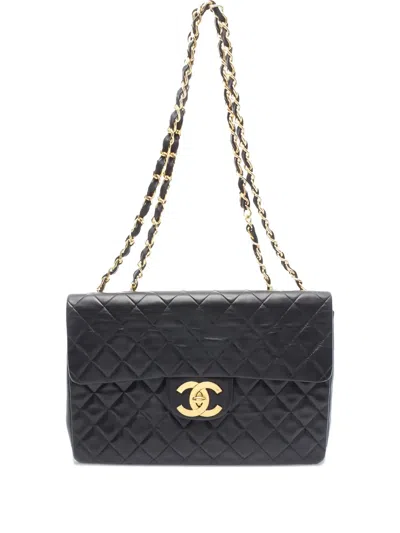 Pre-owned Chanel Double Flap Shoulder Bag In Black