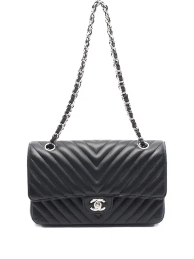 Pre-owned Chanel Double Flap Shoulder Bag In Black