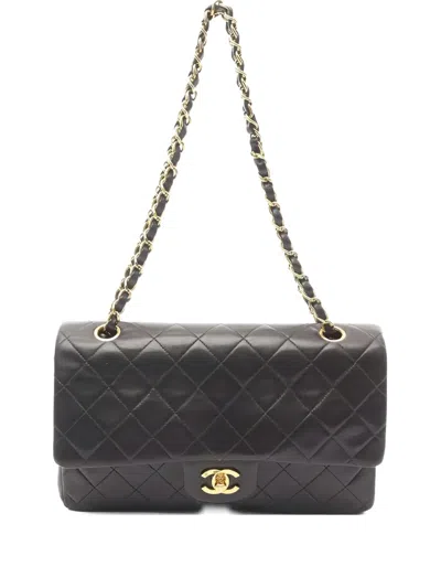Pre-owned Chanel Double Flap Shoulder Bag In Black