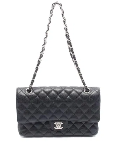 Pre-owned Chanel Double Flap Shoulder Bag In Black
