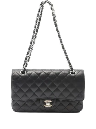 Pre-owned Chanel Double Flap Shoulder Bag In Black