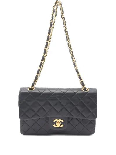 Pre-owned Chanel Double Flap Shoulder Bag In Black