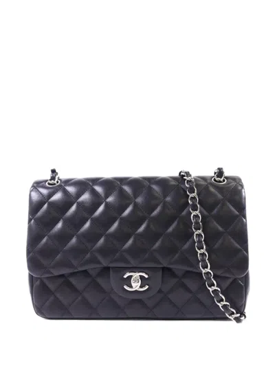 Pre-owned Chanel Double Flap Shoulder Bag In Black