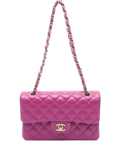 Pre-owned Chanel Double Flap Shoulder Bag In Pink