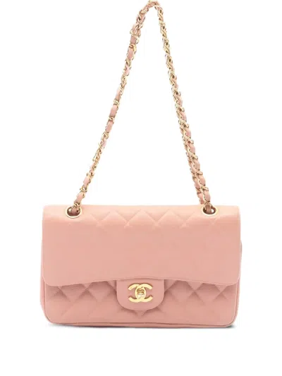 Pre-owned Chanel Double Flap Shoulder Bag In Pink