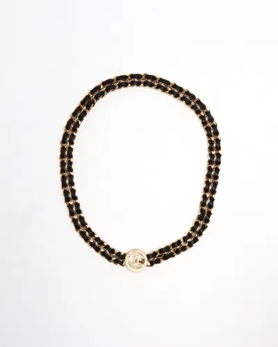 Pre-owned Chanel Double Leather Chain Belt In Multi