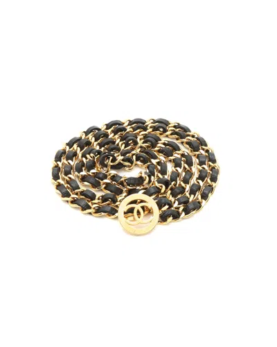 Pre-owned Chanel Double Leather Chain Belt, Size 80 In Multi