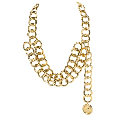Pre-owned Chanel Double Oversize Belt/necklace In Beige