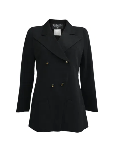 Pre-owned Chanel Double-breasted Blazer In Black
