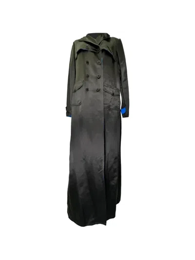 Pre-owned Chanel Double-breasted Trench Coat In Black