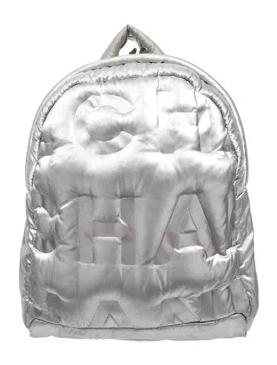 Pre-owned Chanel Doudoune Backpack In Silver